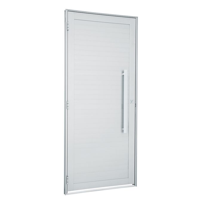 Porta-de-Aluminio-de-Abrir-Alumifort-Branca-com-Lambri-Horizontal-com-Puxador-1-Folha-Abertura-Direita-216x88x54---Sasazaki
