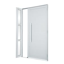 Porta-de-Aluminio-de-Abrir-Alumifort-Branca-com-Lambri-Horizontal-com-Seteira-com-Puxador-1-Folha-Abertura-Esquerda-216x120x54---Sasazaki