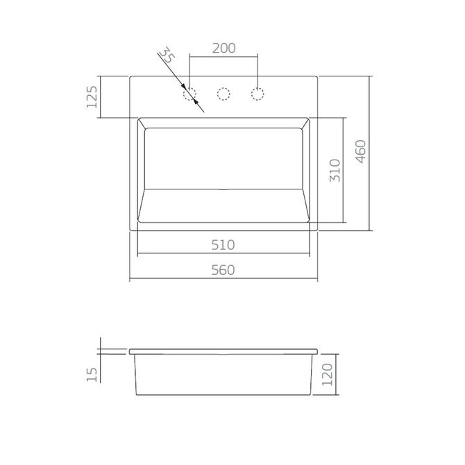 Cuba de Sobrepor Retangular Branca com Mesa e Válvula Oculta 56x46cm L870 -  Deca - padovani