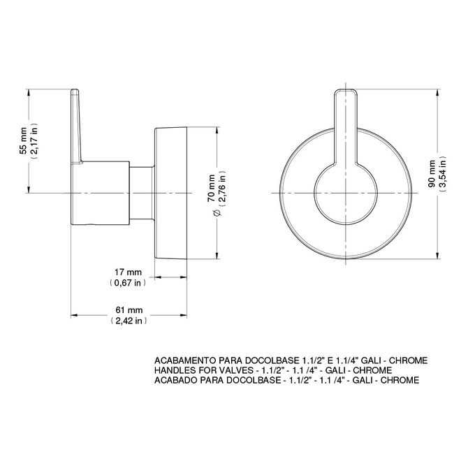 Acabamento para Registro Base Docol 1.1/2 Lift Ônix - 008048CE - Docol -  padovani