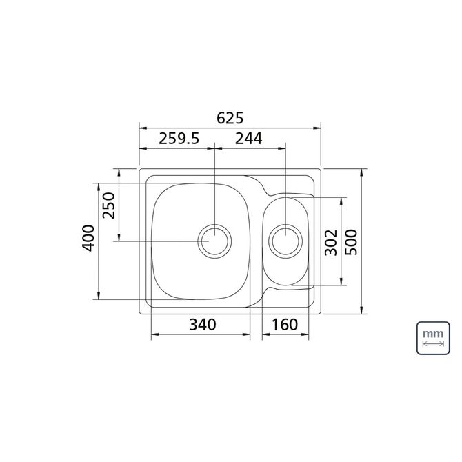 Cuba para Cozinha Retângular Dupla Linha Reta Inox 79,5x40x23 e