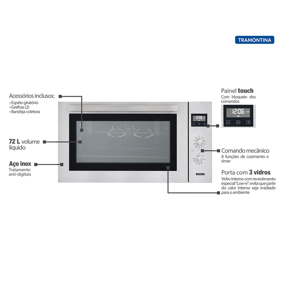 Forno Elétrico De Embutir Maxi Inox 72 Litros - 220V - 94855/221 ...