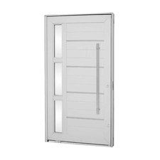 Porta-Pivotante-Lambris-Horizontais-com-Friso-Vidro-e-Puxador-Aluminio-Branco-2235x1262x12cm-Direita-Aluminium---72440099---Sasazaki