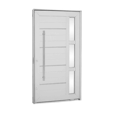 Porta-Pivotante-Lambris-Horizontais-com-Friso-Vidro-e-Puxador-Aluminio-Branco-2235x1262x12cm-Esquerda-Aluminium---72440102---Sasazaki