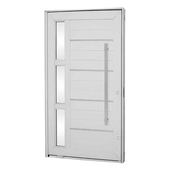 Porta-Pivotante-Lambris-Horizontais-com-Friso-Vidro-e-Puxador-Aluminio-Branco-2435x1462x12cm-Direita-Aluminium---72440110---Sasazaki