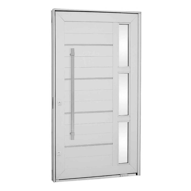Porta-Pivotante-Lambris-Horizontais-com-Friso-Vidro-e-Puxador-Aluminio-Branco-2435x1462x12cm-Esquerda-Aluminium---72440129---Sasazaki