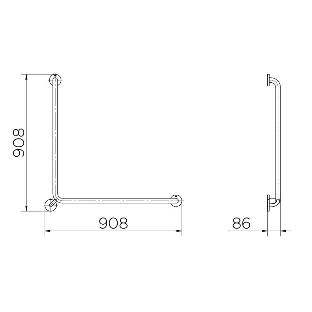 Barra De Apoio L 80cm Inox Escovado 00963916 Docol Padovani 