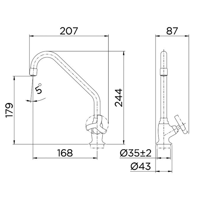 Torneira para Cozinha Parede 1/2' e 3/4' Docol Primor Cromado