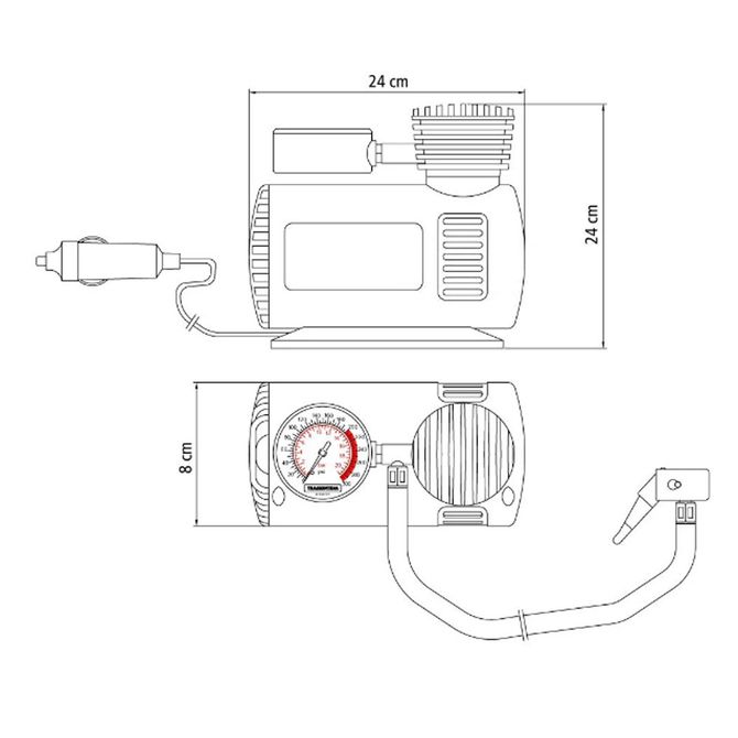 Compressor ar portatil 12V 50W 300 psi em Promoção na Americanas