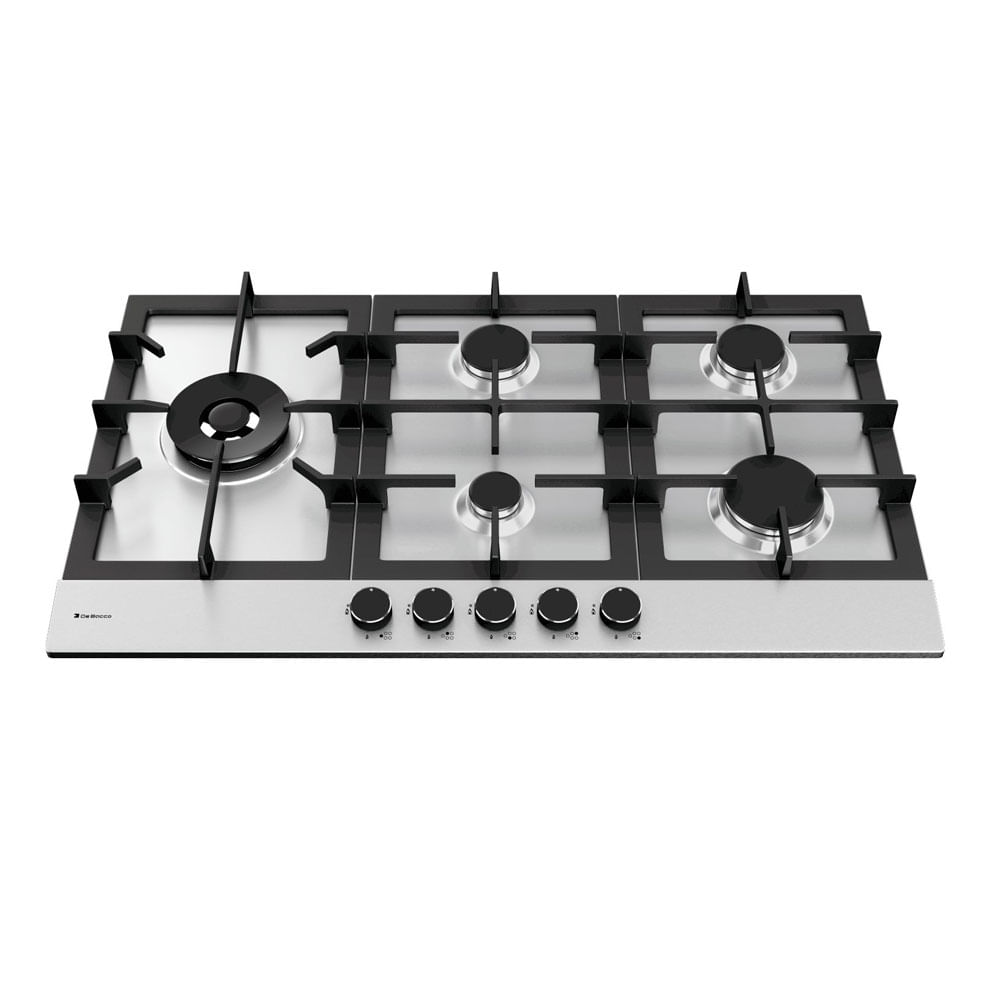 Cooktop Zurique Aço Inox 5 Bocas 90cm 41209 Debacco padovani