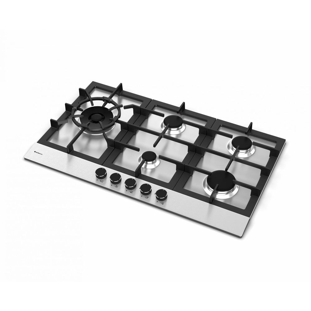Cooktop Zurique Aço Inox 5 Bocas 90cm 41209 Debacco padovani