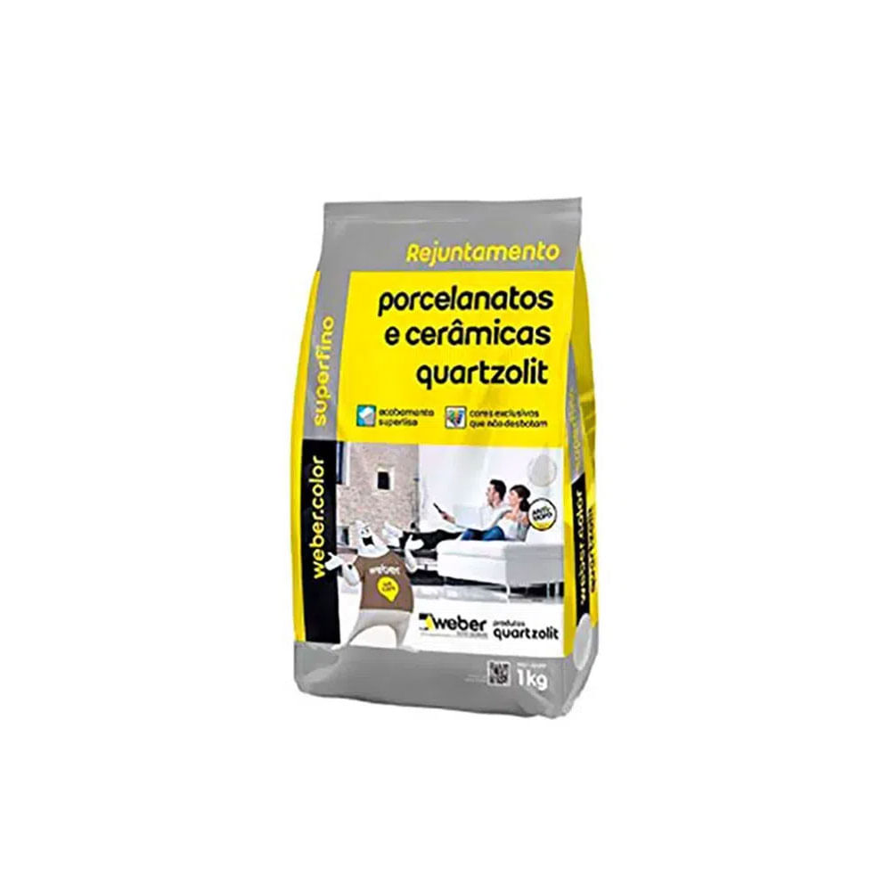 Rejunte para Porcelanato e Cerâmicas 1Kg Onix - Quartzolit