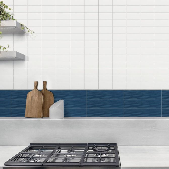 Revestimento Krea Ripple Deep Sea Bold 10x40cm Portobello padovani