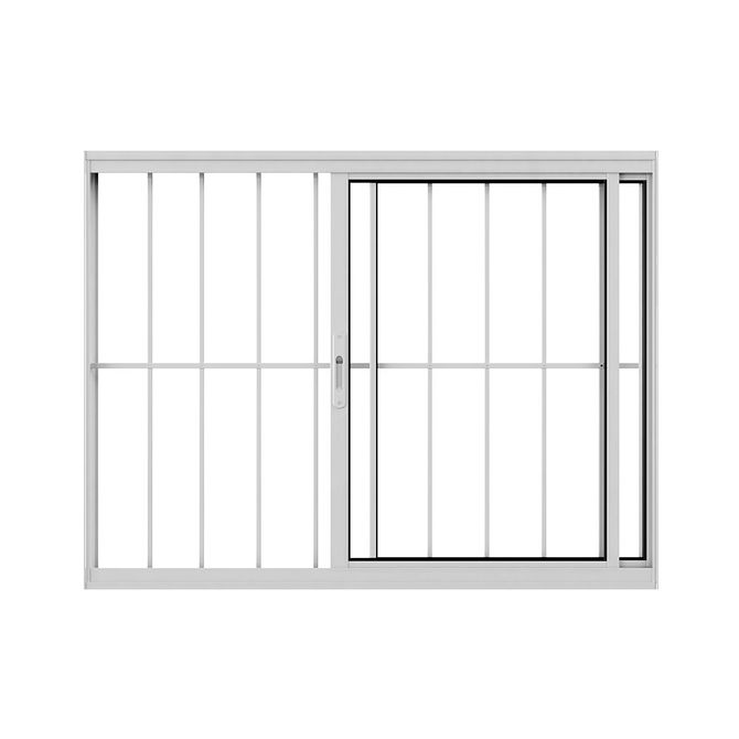 Janela-de-Correr-de-Aluminio-Facility-Com-Grade-2-Folhas-Moveis-Branco-100x150cm---P20081---Brasil-Esquadrias