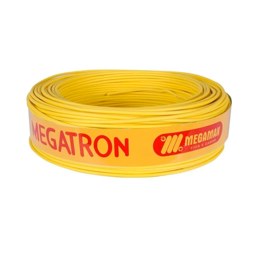 Cabo Flexível 2,5mm Amarelo 750V - Rolo com 100 metros - Megatron