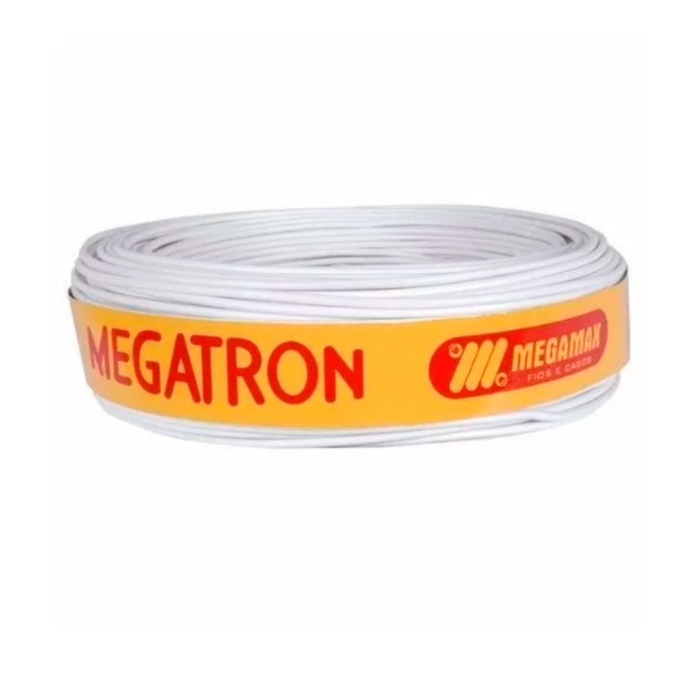 Cabo Flexível 2,5mm Branco 750V - Rolo com 100 metros - Megatron