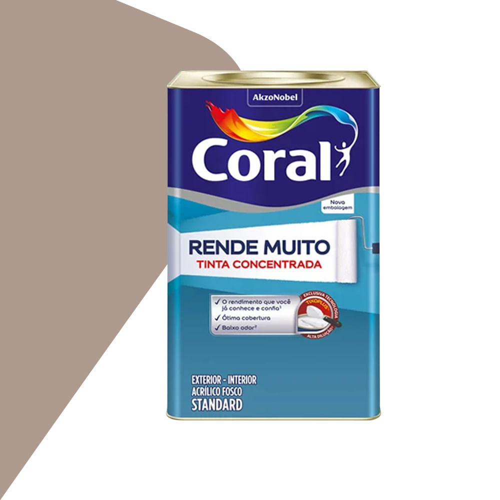 Tinta Rende Muito Fosco Madeira Acinzentada 16L - Coral