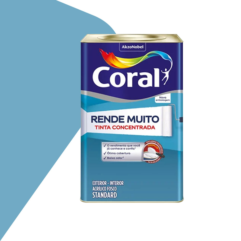 Tinta Rende Muito Fosco Azul Andes 16L - Coral