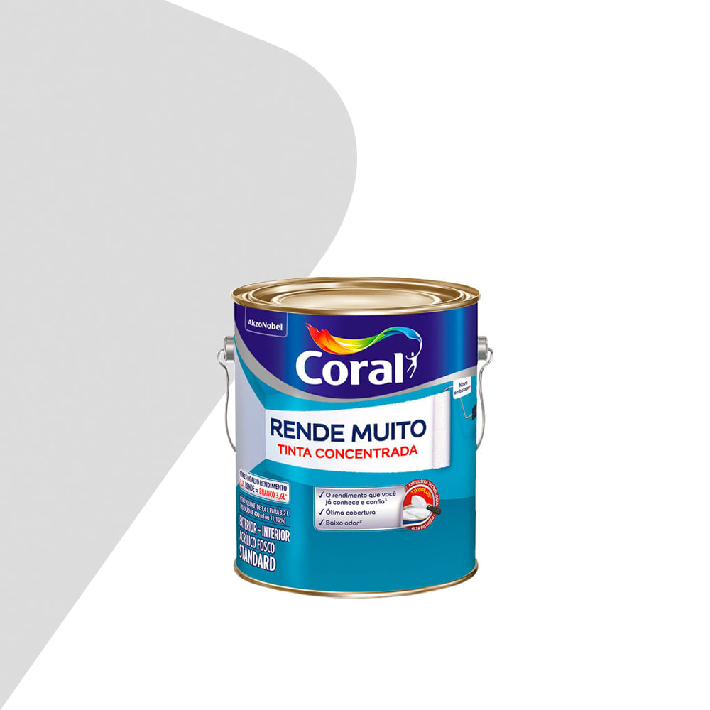 Tinta Rende Muito Fosco Cinza Alpino 3,2L - Coral