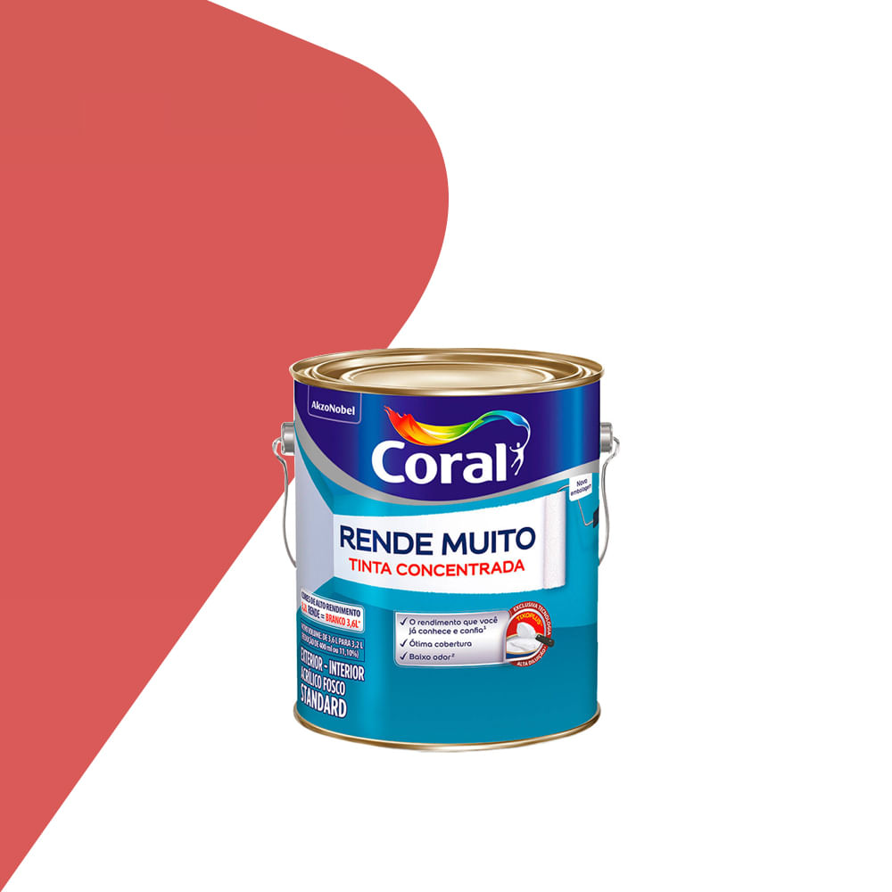 Tinta Rende Muito Fosco Suco de Goiaba 3,2L - Coral