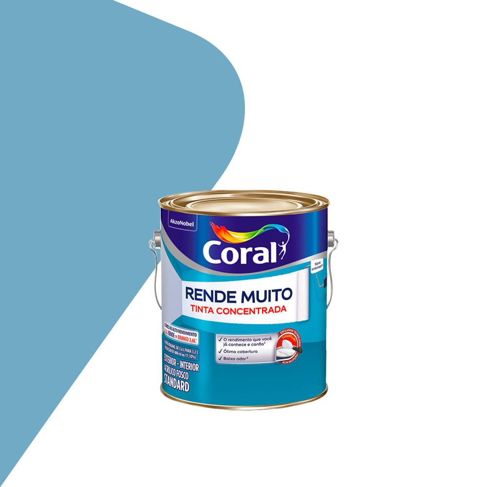 Tinta Rende Muito Fosco Azul Andes 3,2L - Coral