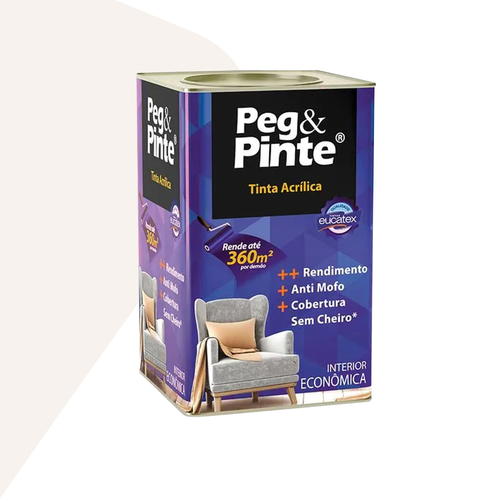 Tinta Acrilica Peg & Pinte Branco 18L - Eucatex
