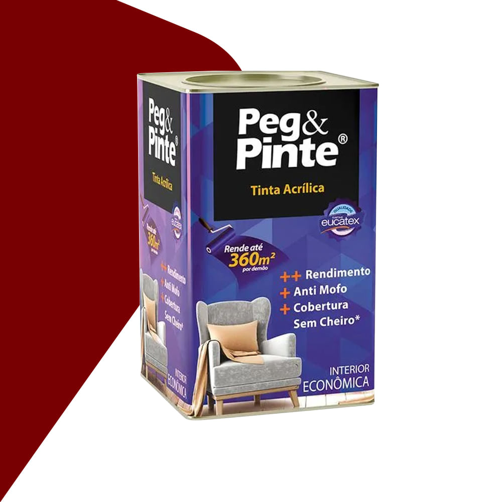 Tinta Acrilica Peg & Pinte Rubi Real 18L - Eucatex