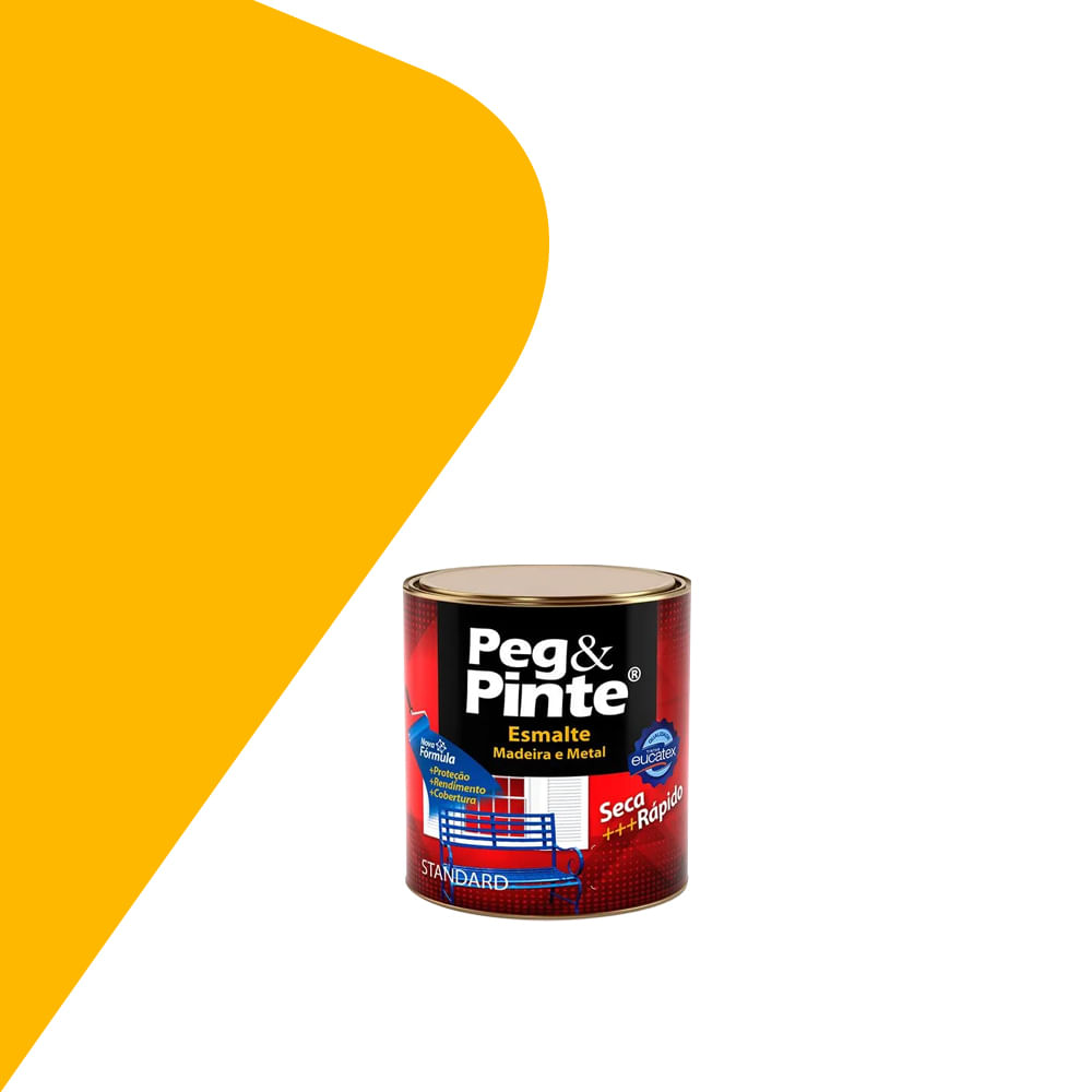 Tinta Esmalte Brilhante Peg & Pinte Amarelo 900ml - Eucatex