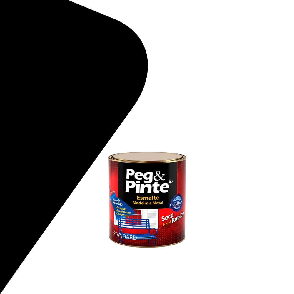 Tinta Esmalte Brilhante Peg & Pinte 900ml Preto - Eucatex
