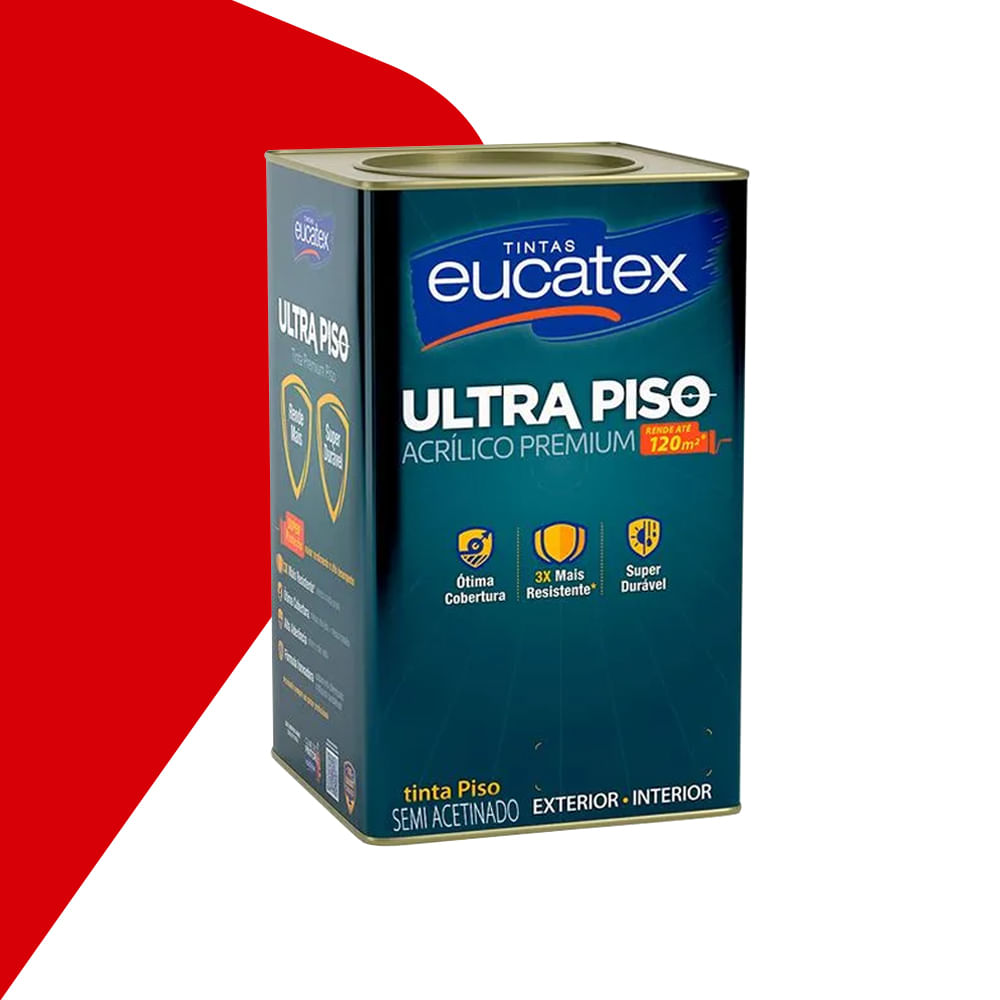 Tinta Piso Ultra 18l Vermelho Segurança - Eucatex