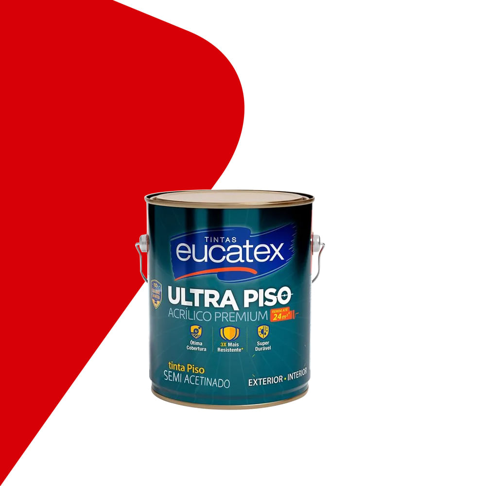 Tinta Piso Ultra 3,6l Vermeho Segurança - Eucatex