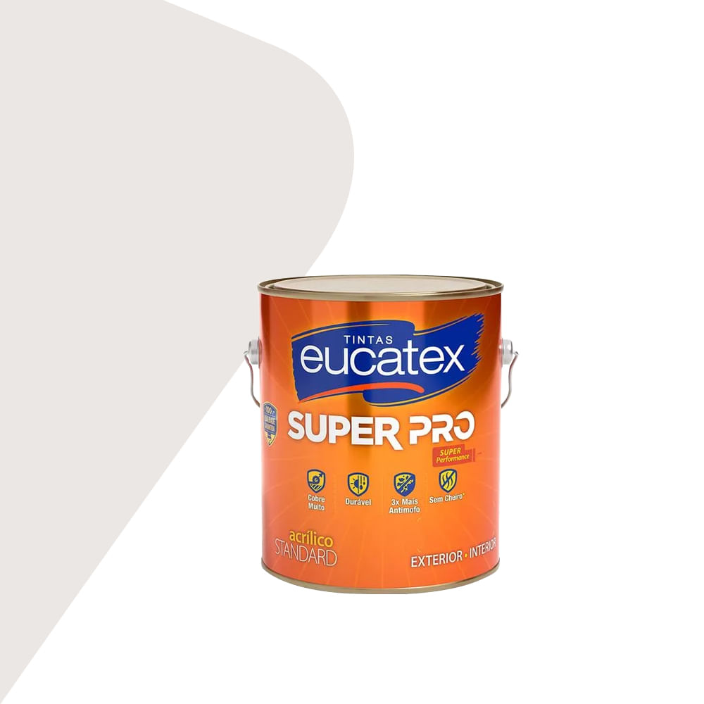 Tinta Super Pro Acrílico Fosco 3,6l Gelo - Eucatex