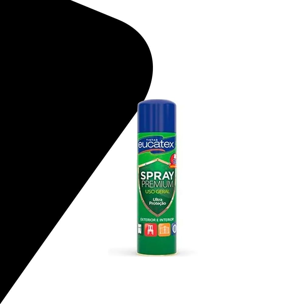 Tinta Spray Alta Temperatura Preto Fosco - Eucatex