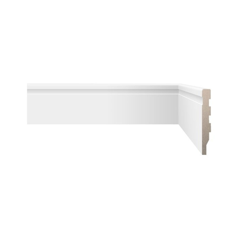 Rodapé Fit Branco Frisado 7cm - Biancogres