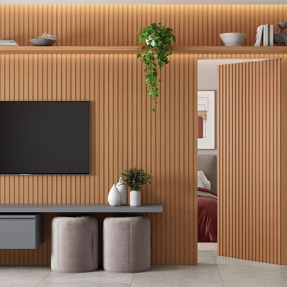 Painel Ripado Ru Peroba - Eucatex