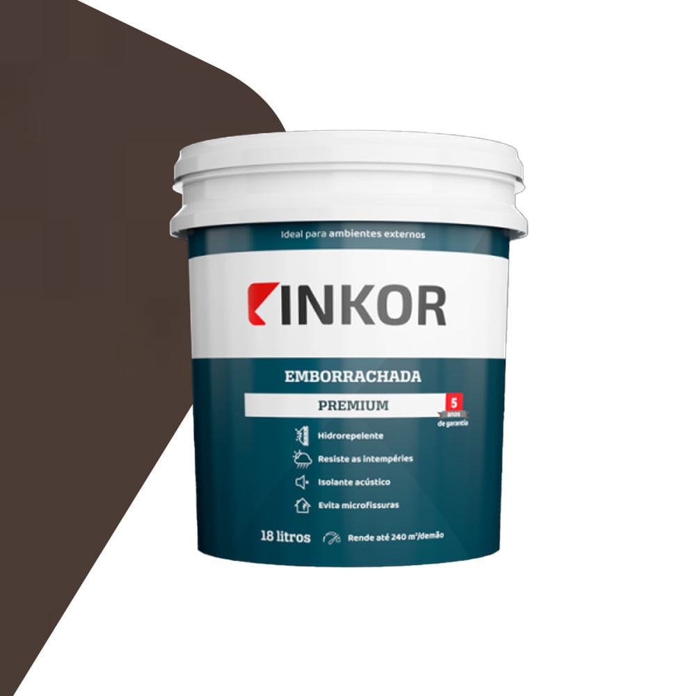 Tinta Premium Emborrachada 18l Chocolate - Inkor