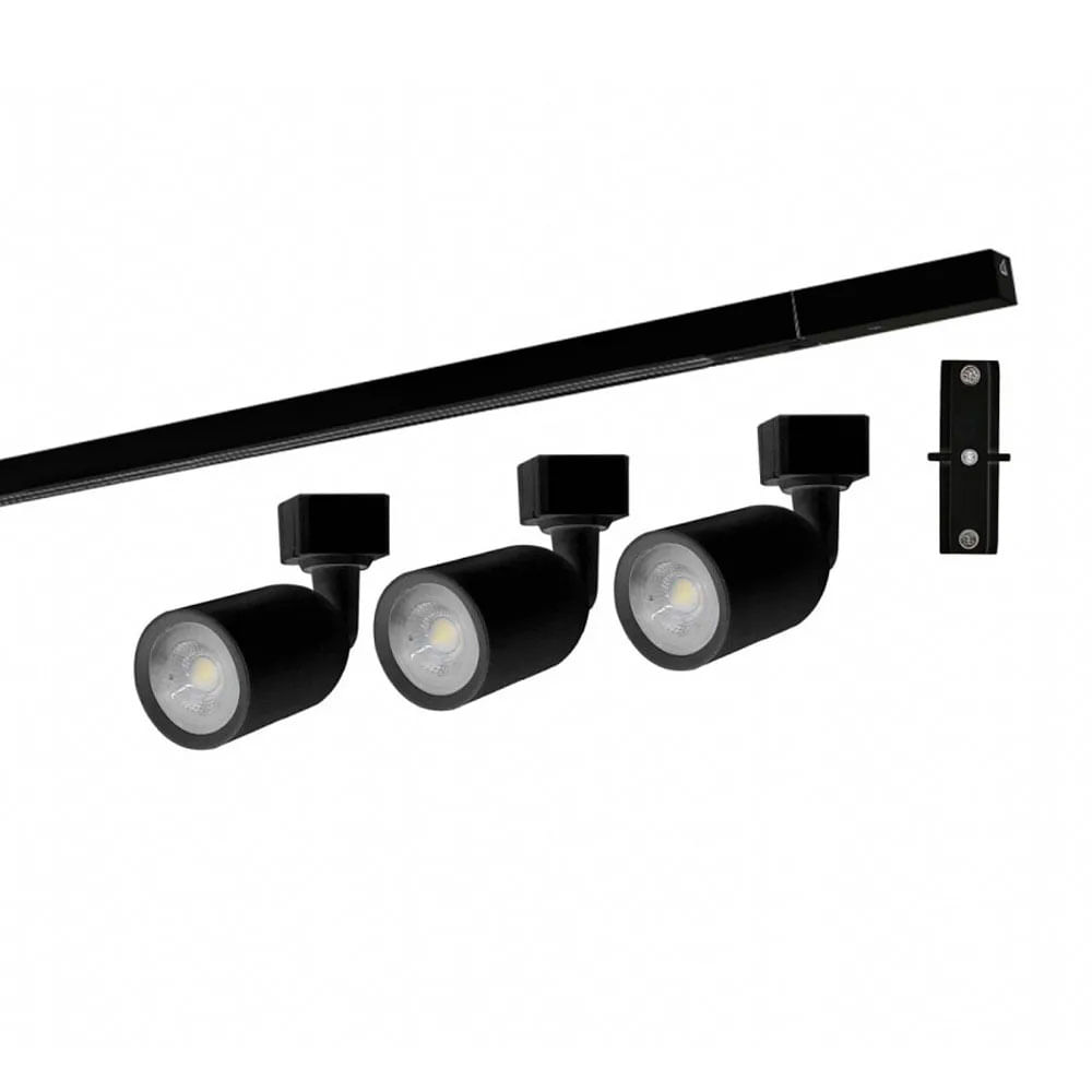 Kit Trilho Direct LED 6500K Preto - Taschibra