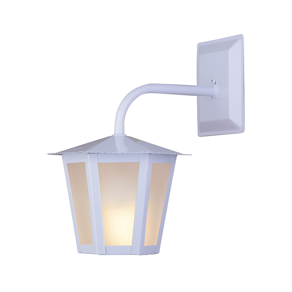 Arandela Nevada Sextavada E27 Branco AR117 - Kin Light
