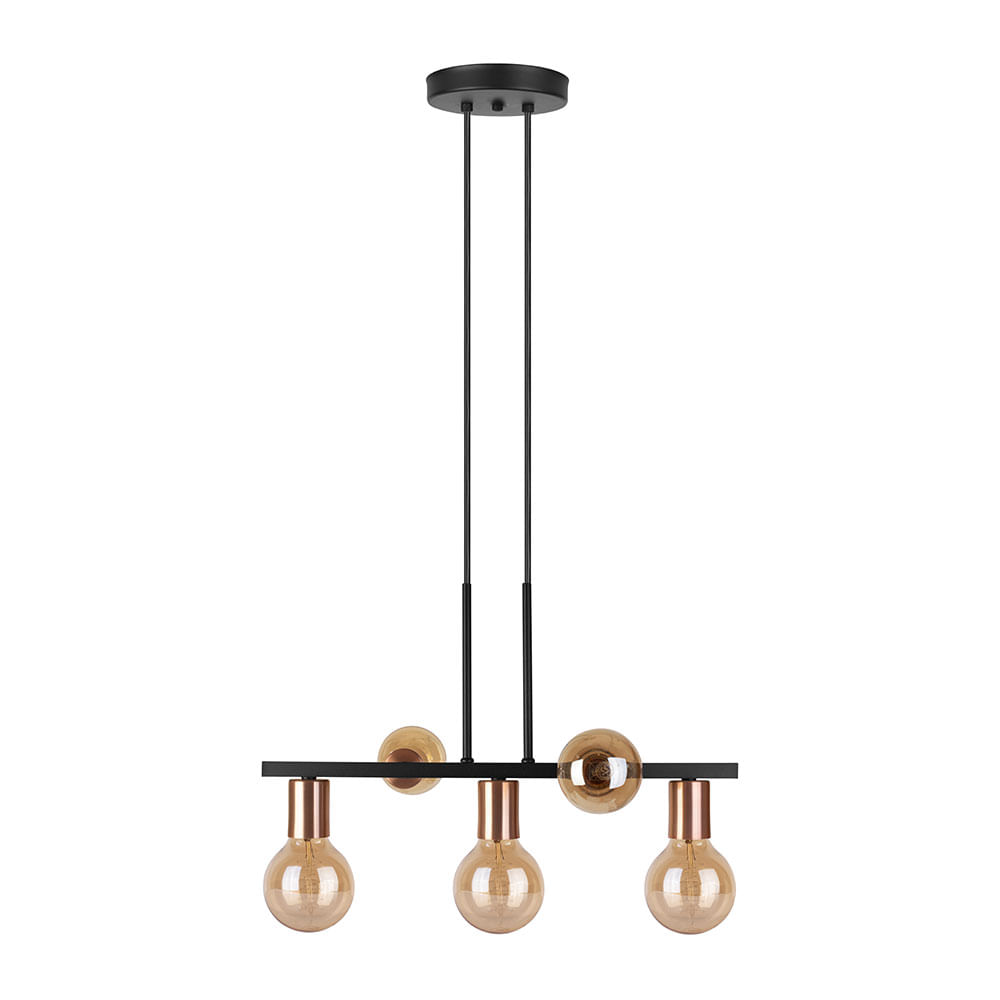 Pendente Florence Preto/Cobre PD119/5 - Kin Light
