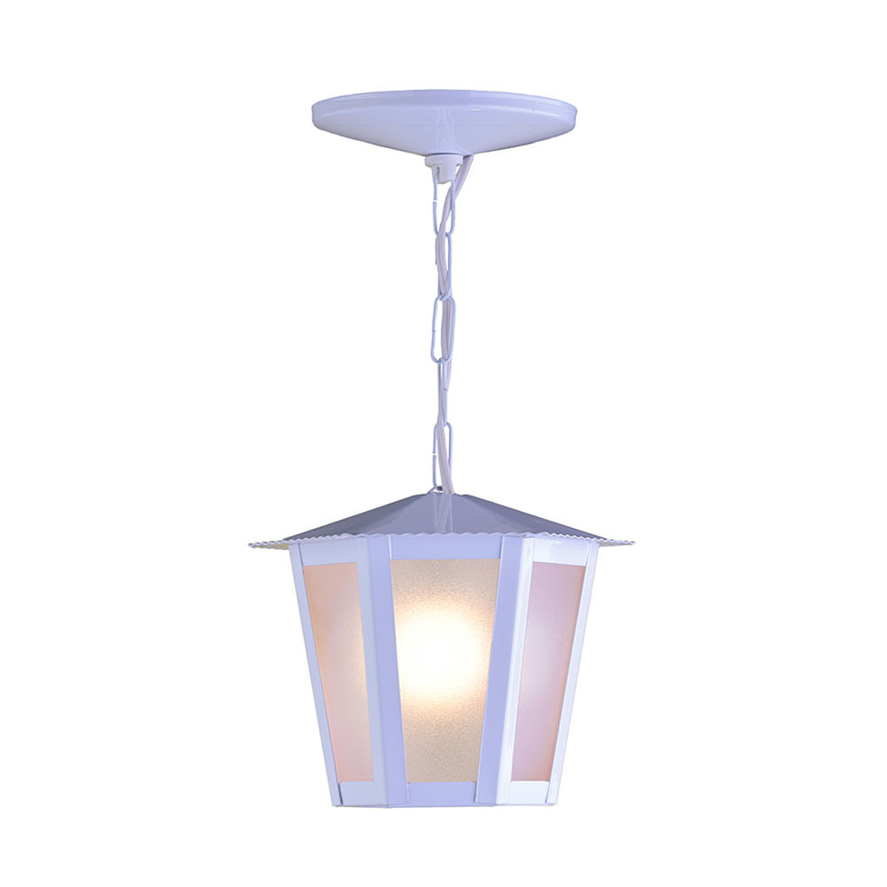 Pendente Nevada Sextavado Pequeno Branco PD117 - Kin Light