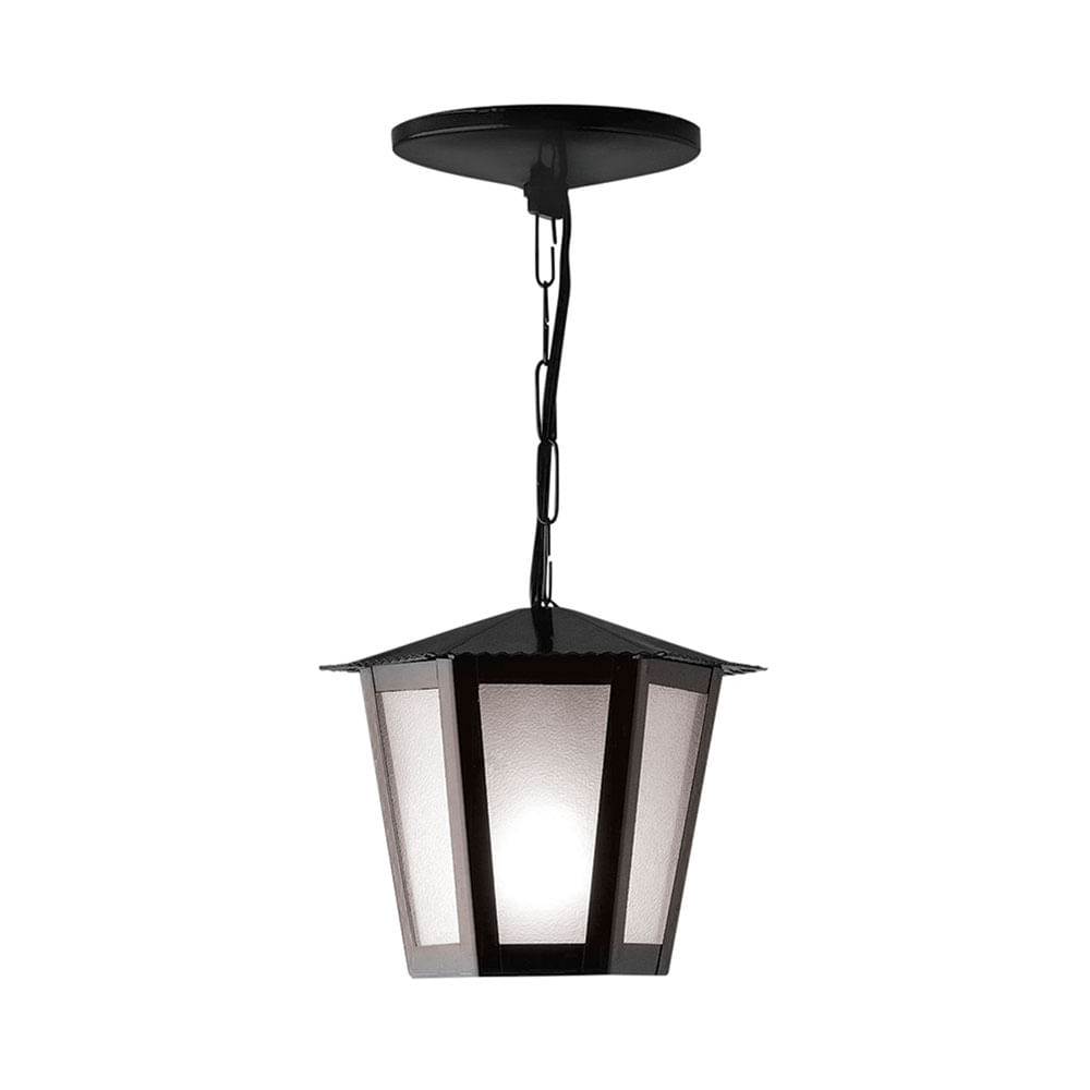 Pendente Nevada Sextavado Pequeno Preto PD117 - Kin Light