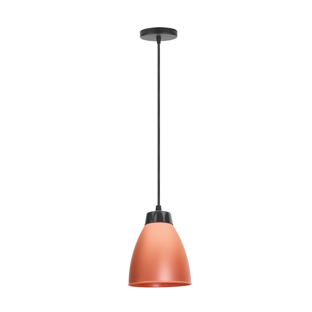 Pendente Tulipa Pop Cobre/Preto PD11 - Kin Light