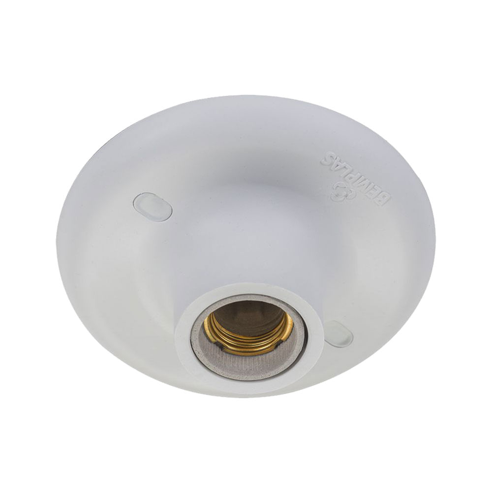 Plafonier Porcelana E27 com Soquete Branco PL15 - Kin Light