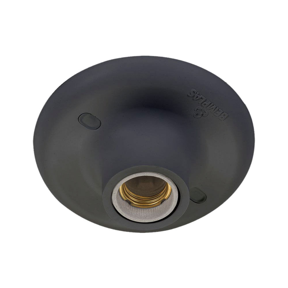 Plafonier Porcelana E27 com Soquete Preto PL15 - Kin Light