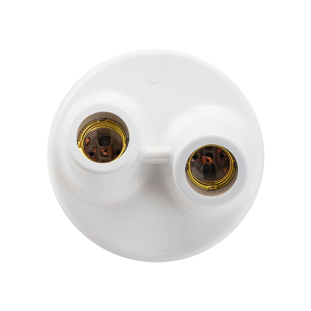 Plafonier Porcelana E27 com Soquete Branco PL15/2 - Kin Light