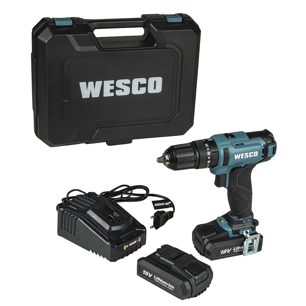 Parafusadeira/Furadeira de Impacto 18V com Maleta - WS2390K2 - Wesco