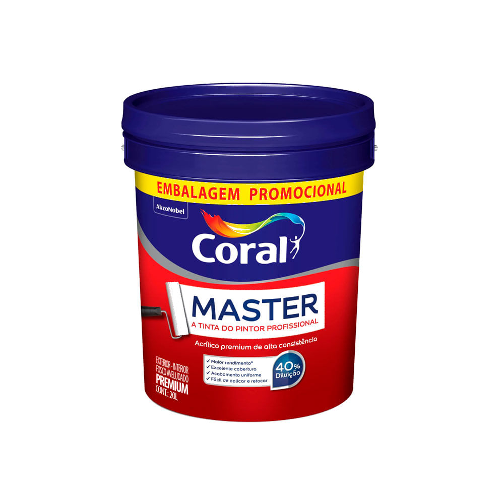 Tinta Acrilica Master 20L Branco - Coral