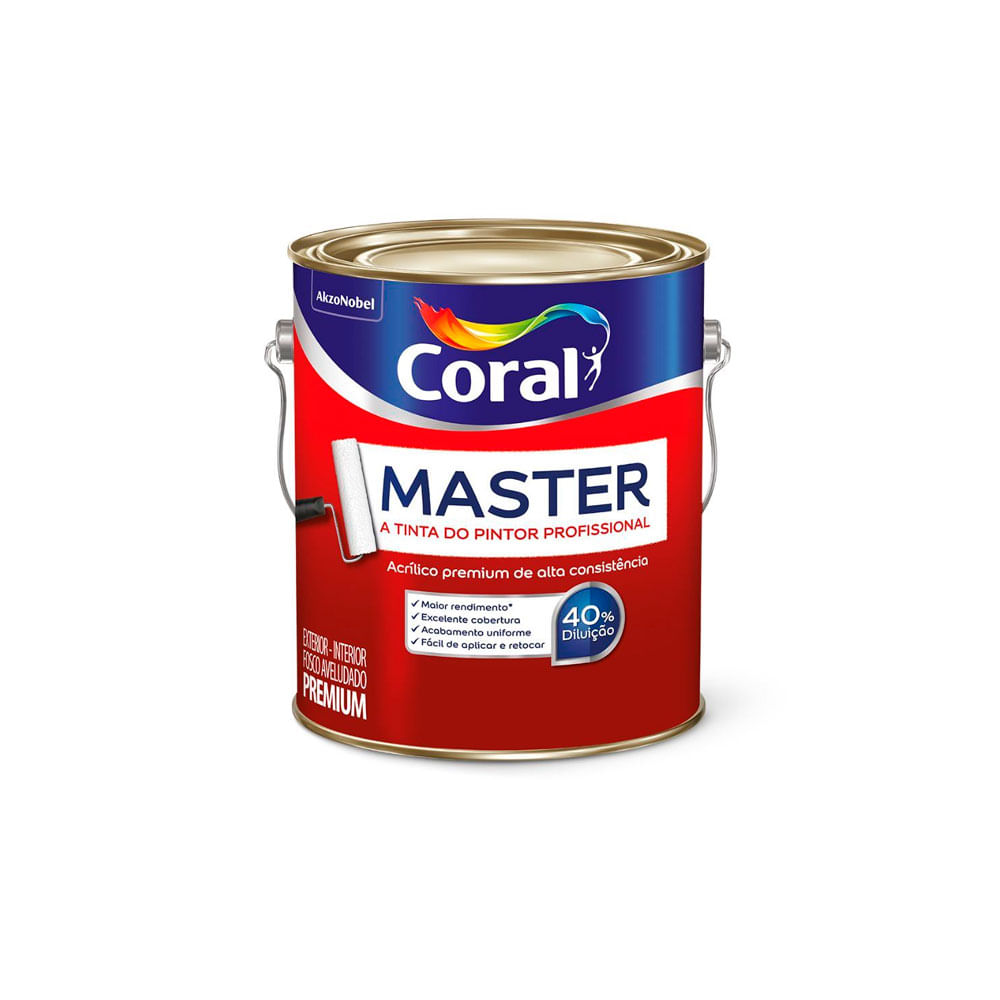 Tinta Acrilica Master 3,6L Branco - Coral