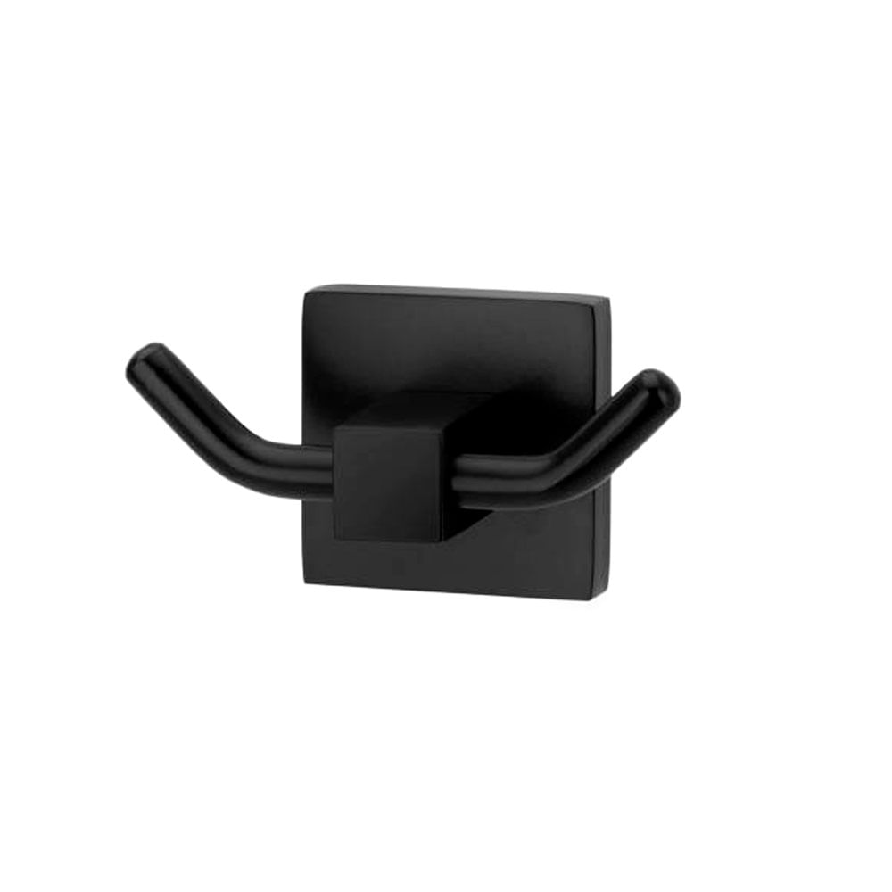 Cabide Duplo Quadra Preto Fosco - Perflex