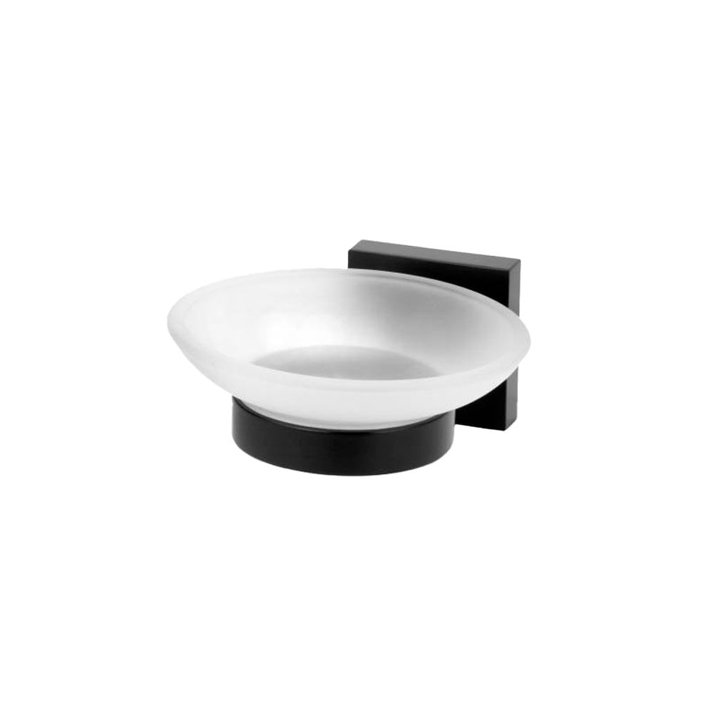 Saboneteira de Parede Quadra Preto Fosco - Perflex